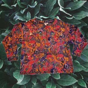 Vintage 80's Paisly Beaded Top